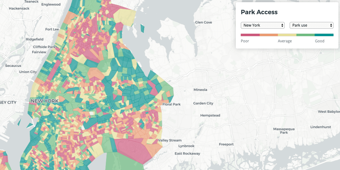 Quantifying Park Use in American Cities: Spatial Models and Novel Measures