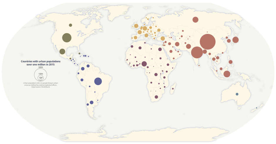 Proportional symbol map