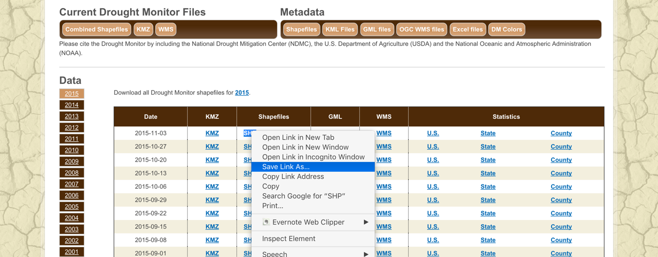 Drought Monitor Data