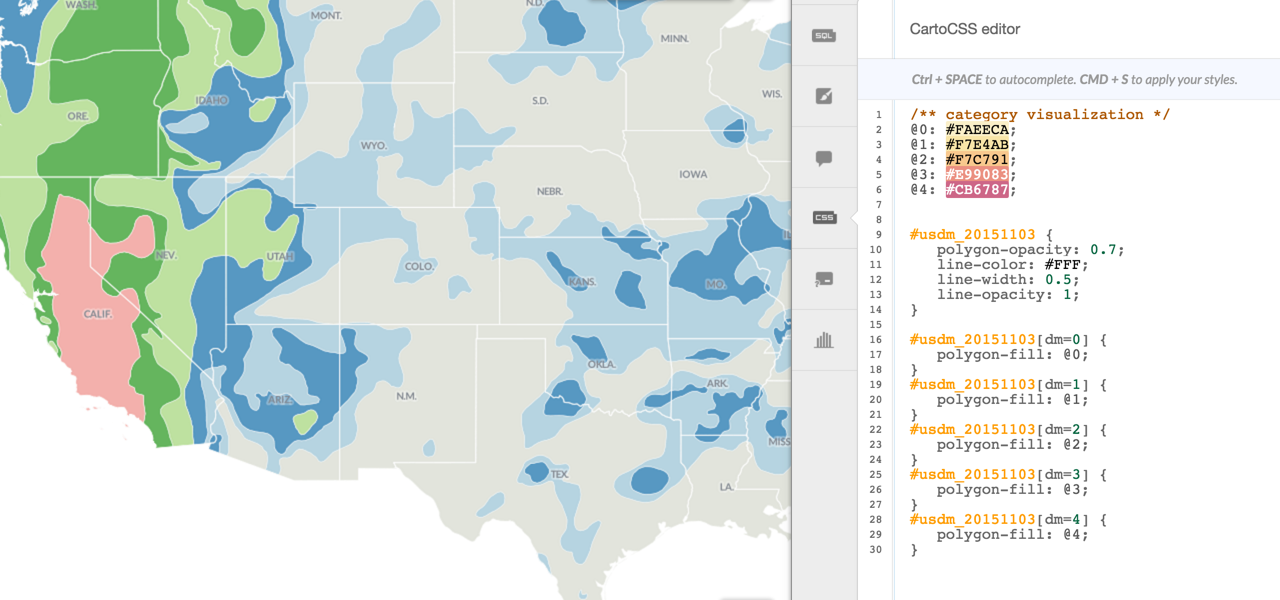 Color Variables CartoCSS