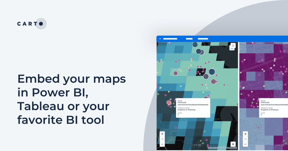 Embed your maps in Power BI, Tableau or your favorite BI tool