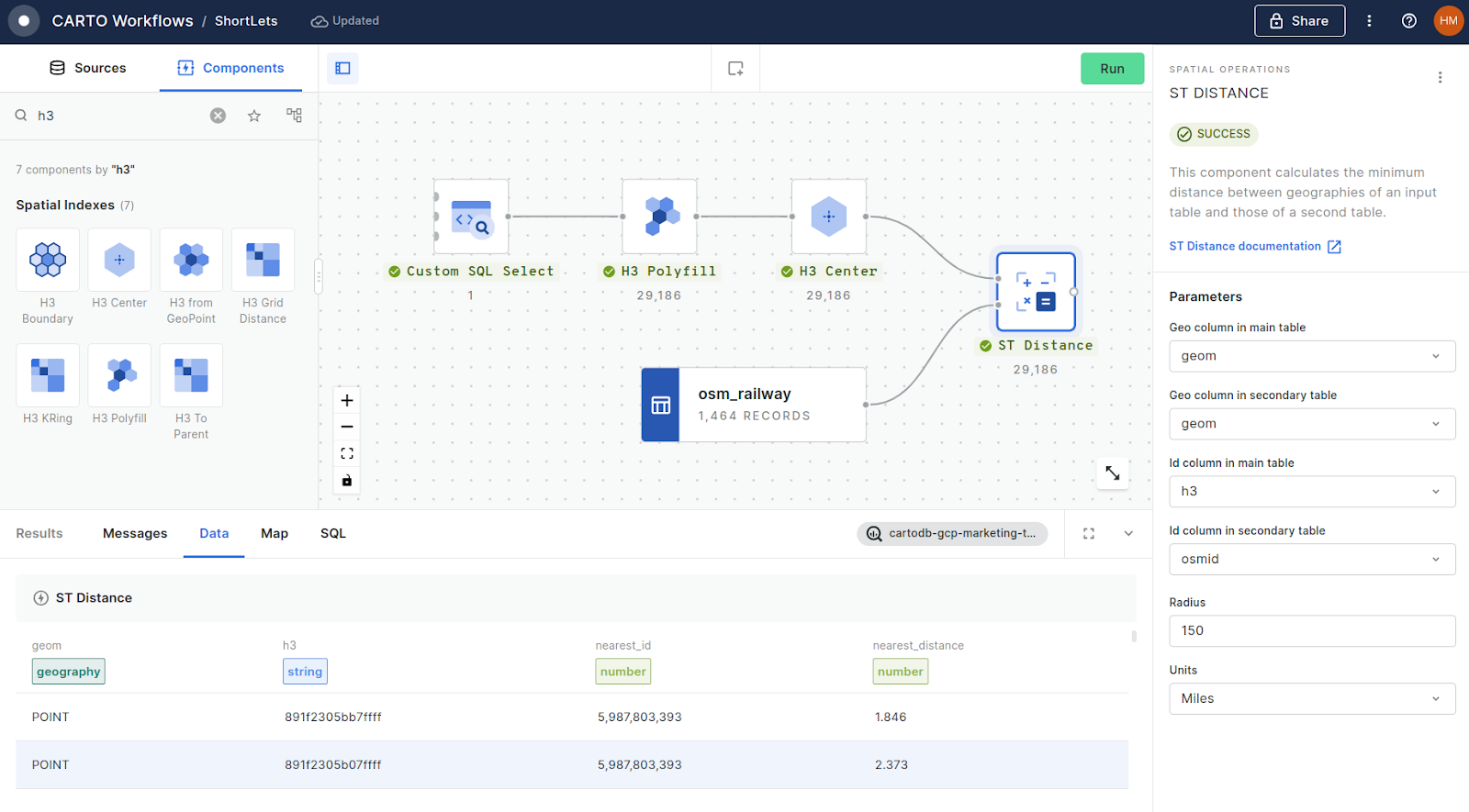 A screenshot showing a example workflow