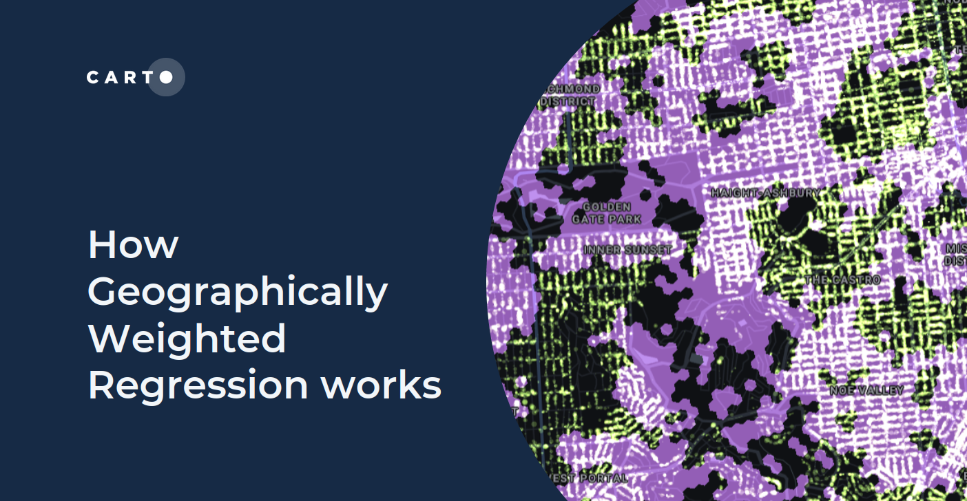 An image promoting the blog "How Geographically Weightred Regression works"