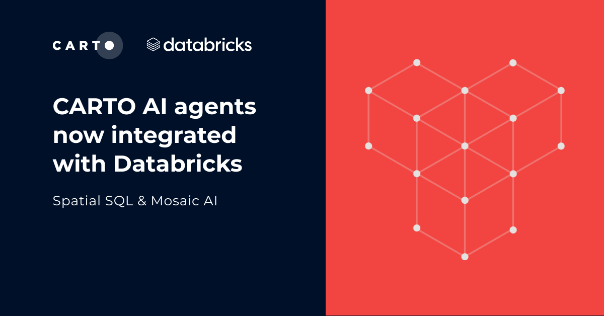 CARTO now integrated with Databricks Spatial SQL & Mosaic AI