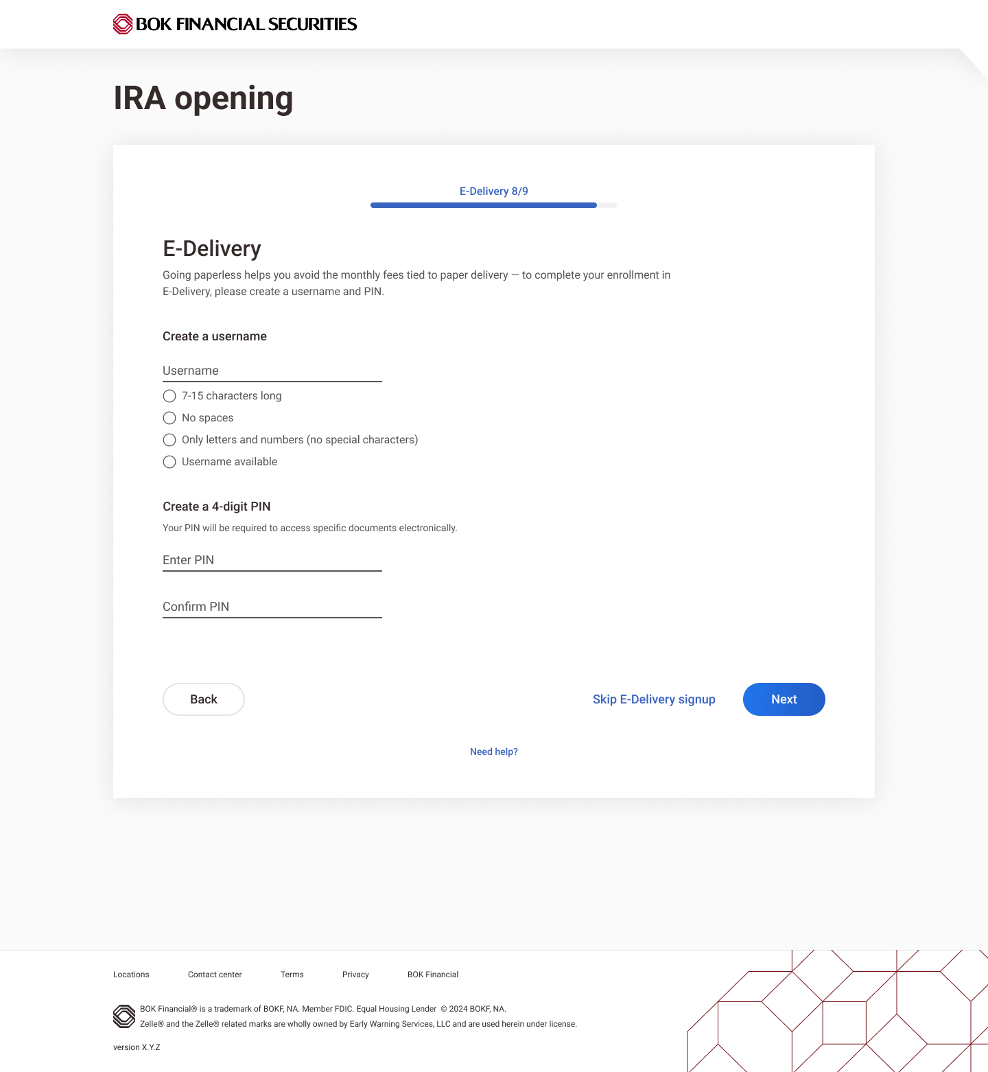 form to set up e-delivery