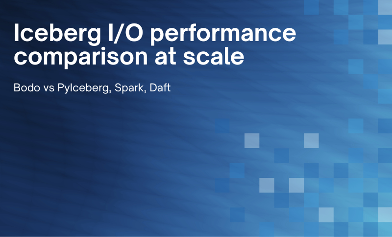 Iceberg I/O performance comparison at scale (Bodo vs PyIceberg, Spark, Daft)