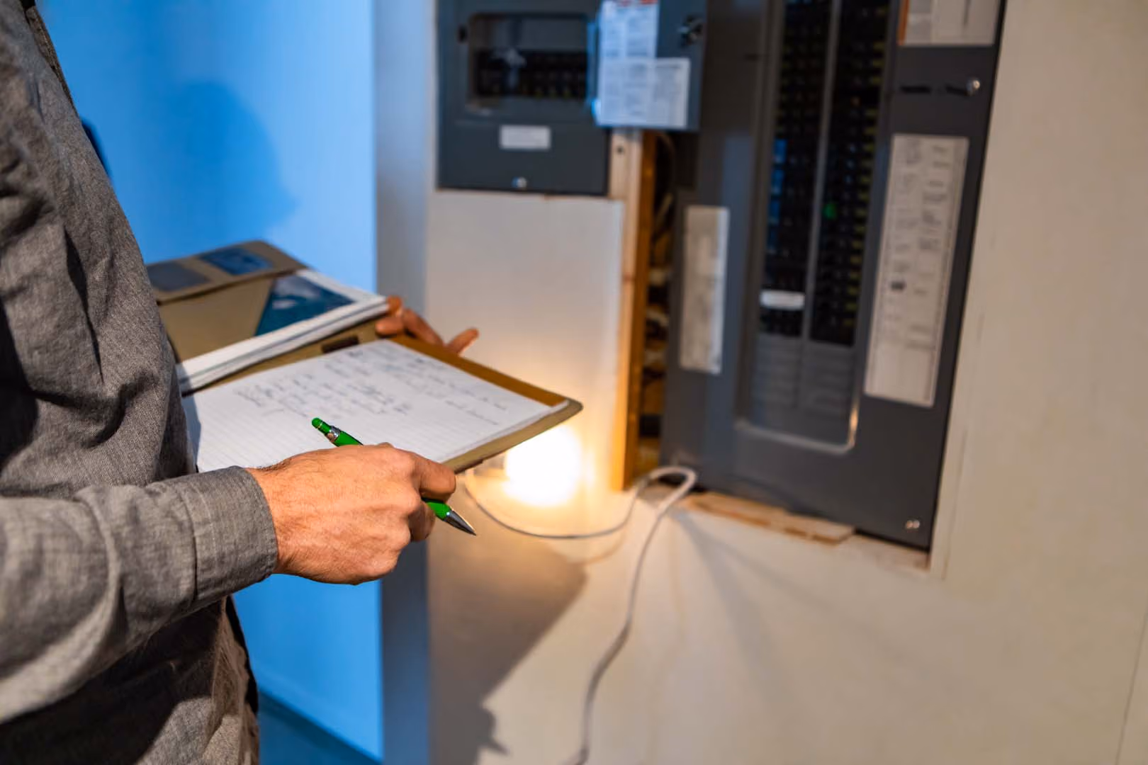 Elektriker utbedrer feil etter eltilsyn