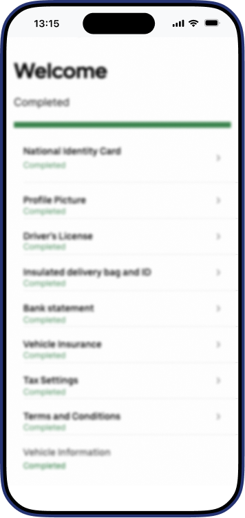 Uber Driver app application complete confirmation screen