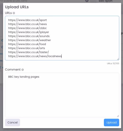 Bulk core web vitals URL checker