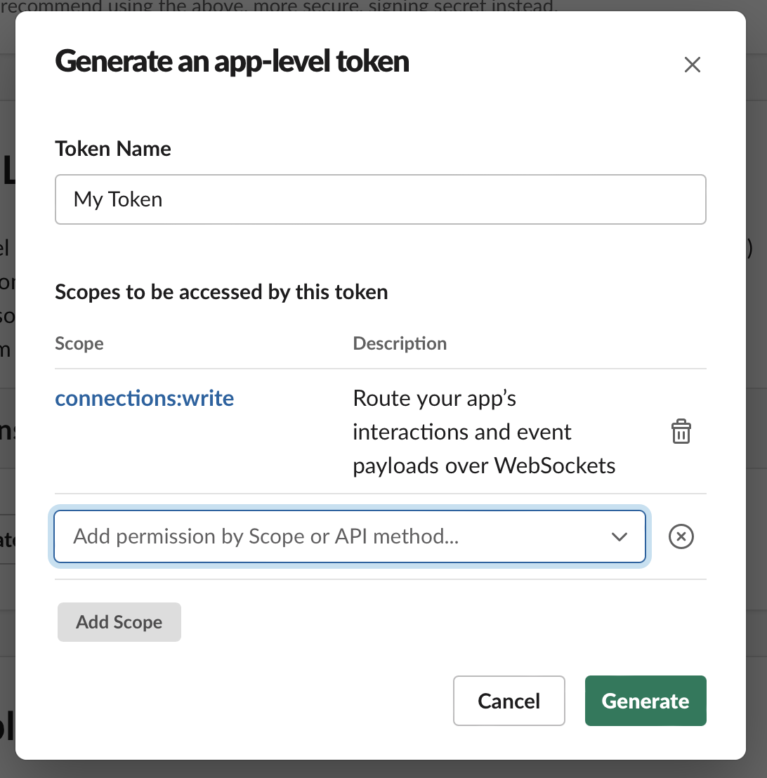 Generate an app-level token