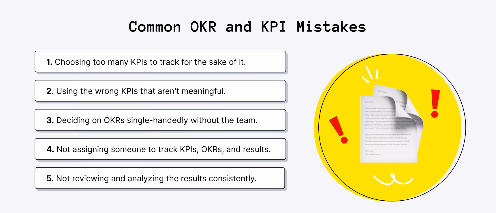 Common OKR and KPI mistakes to avoid