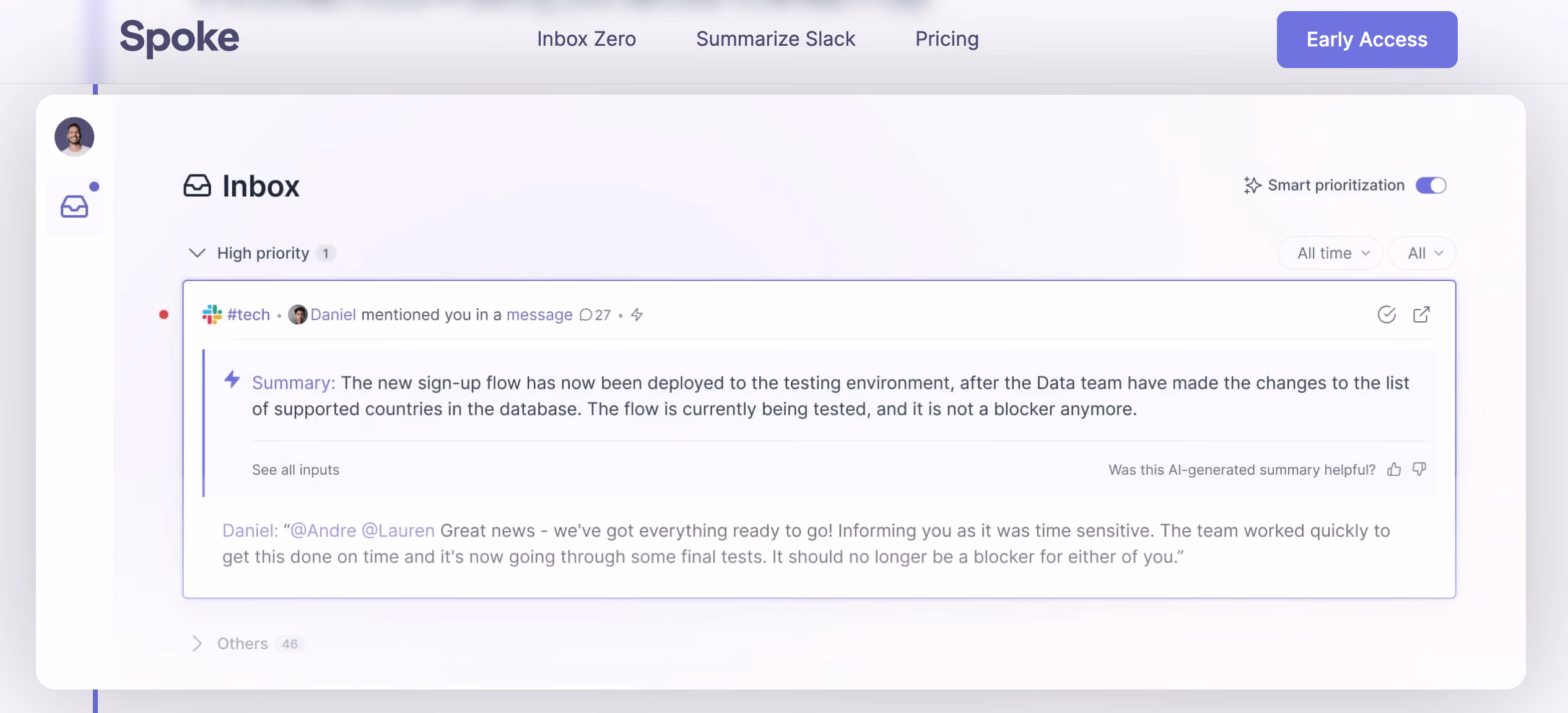 Spoke.ai AI summarization tool