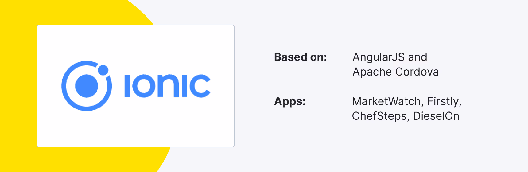 Ionic - mobile app development framework