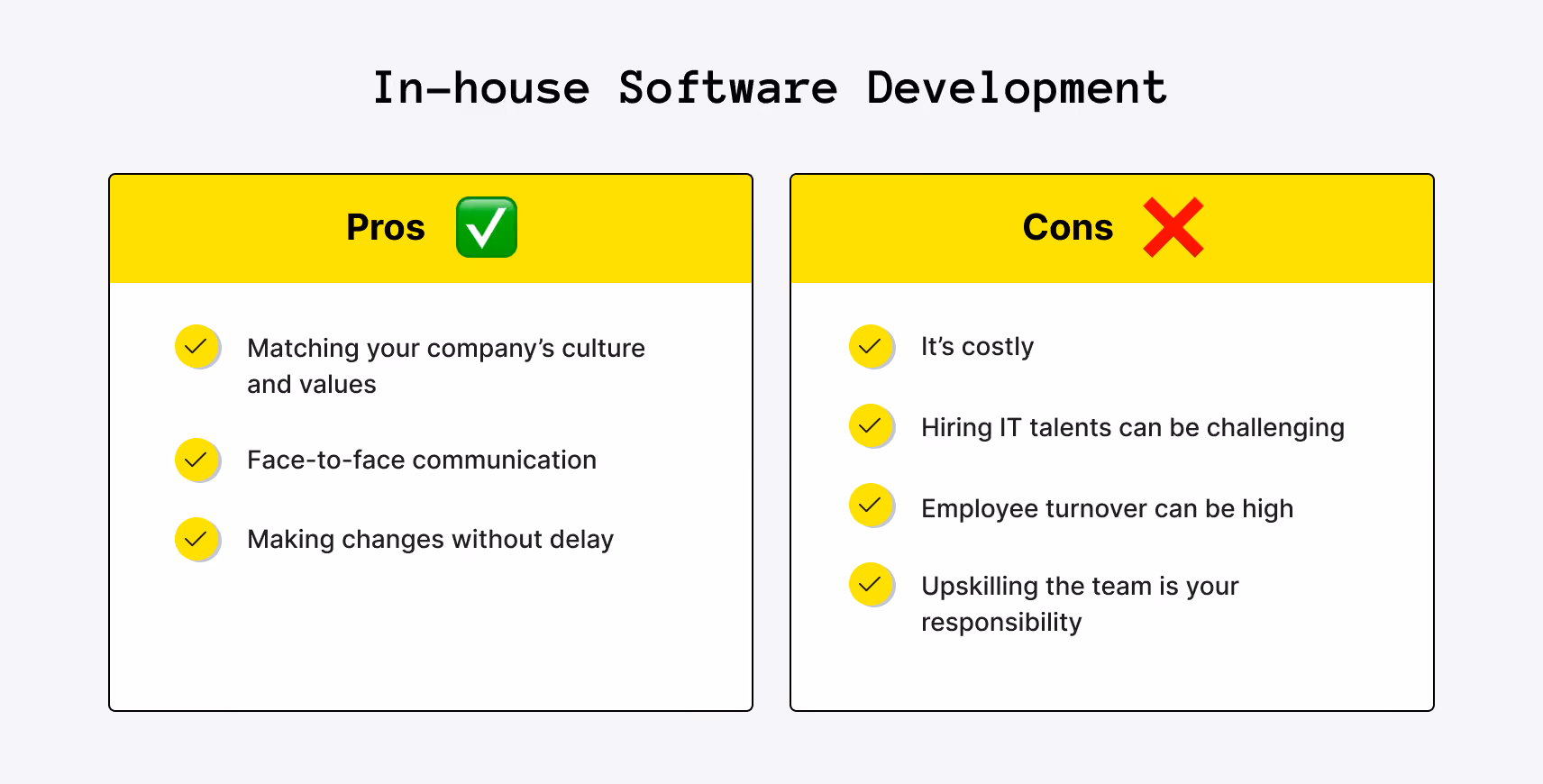 In-house Software Development Pros and Cons