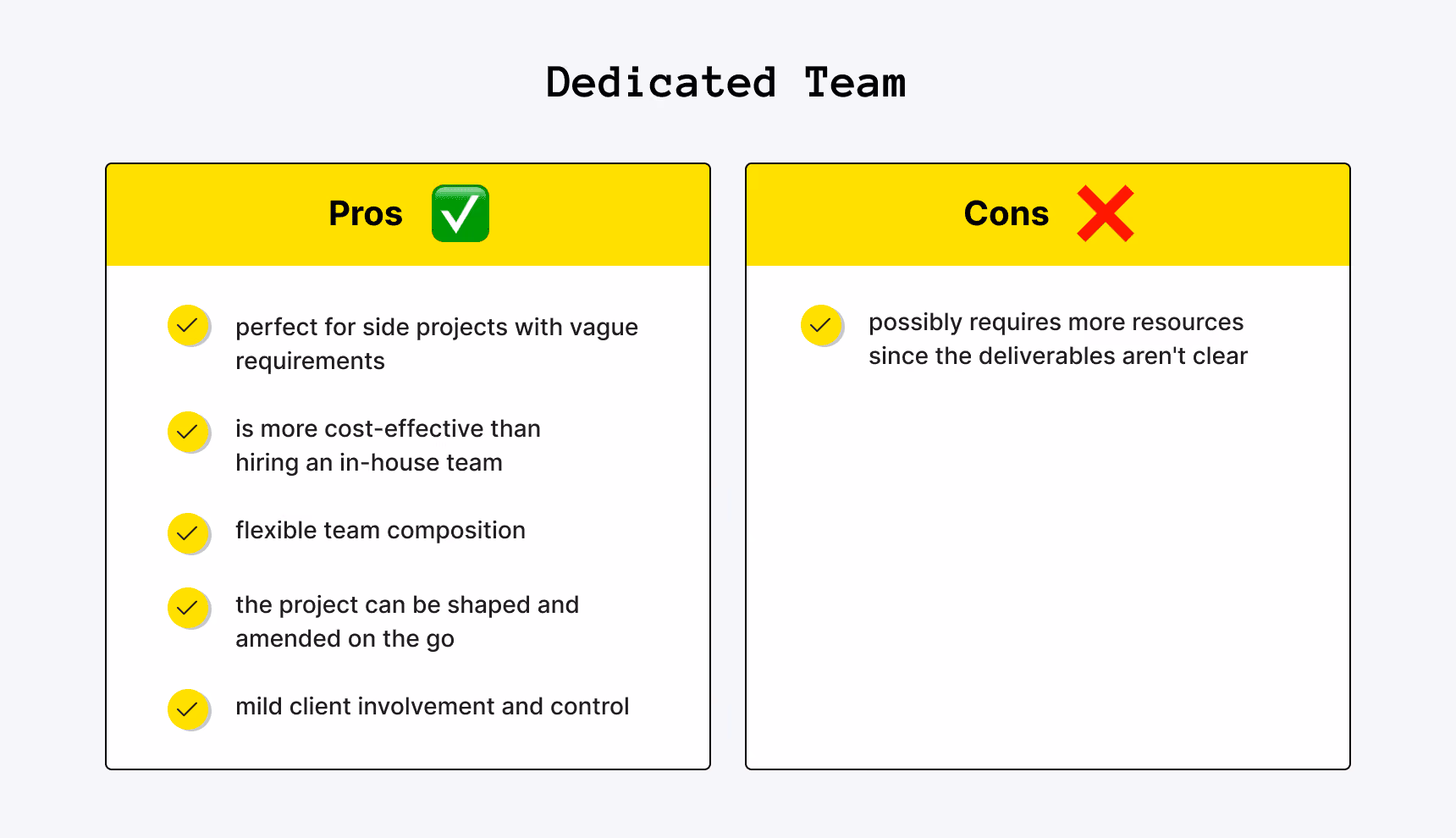 Dedicated team model advantages and disadvantages