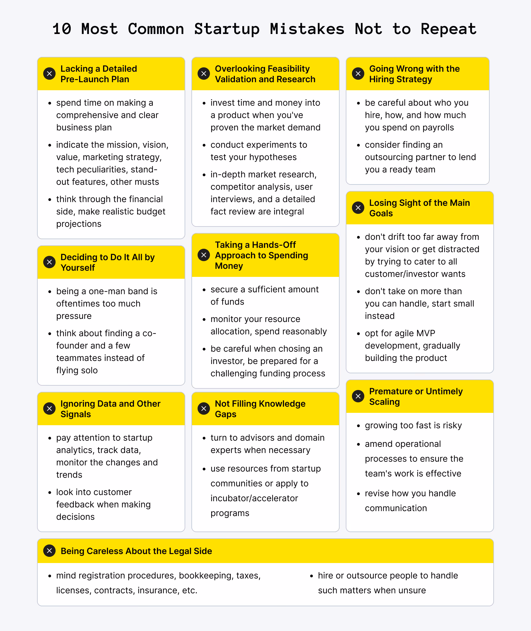 10 most common startup mistakes not to repeat
