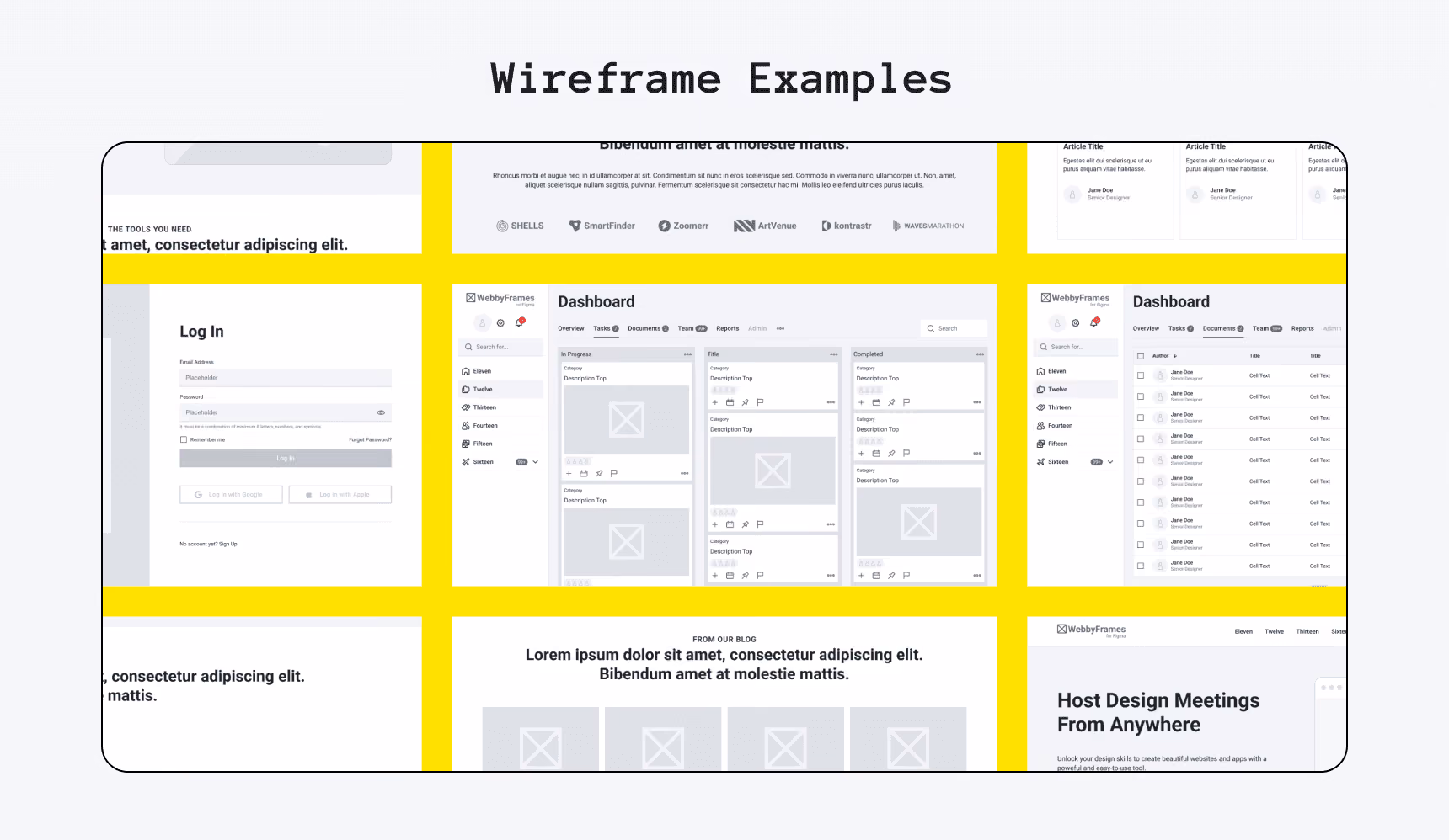 Wireframe Examples