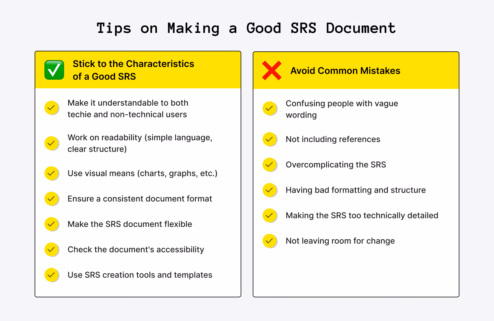 Tips on Making a Good SRS Document