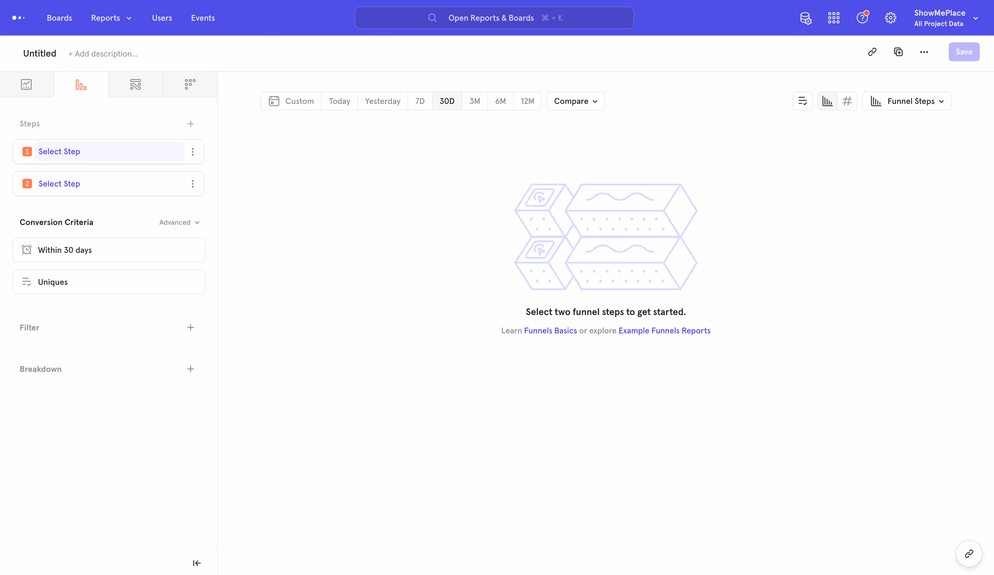 Mixpanel funnel report