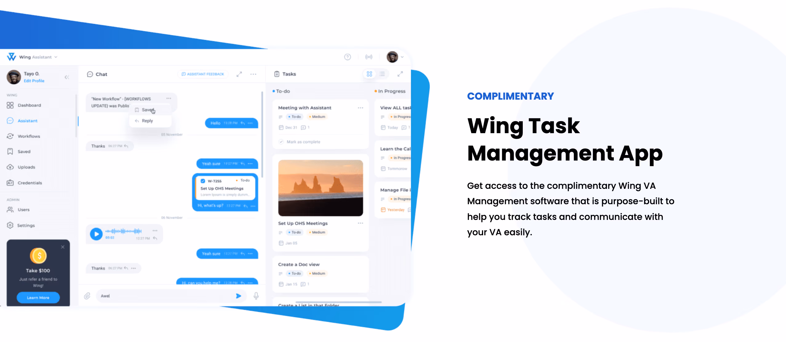 Wing task management