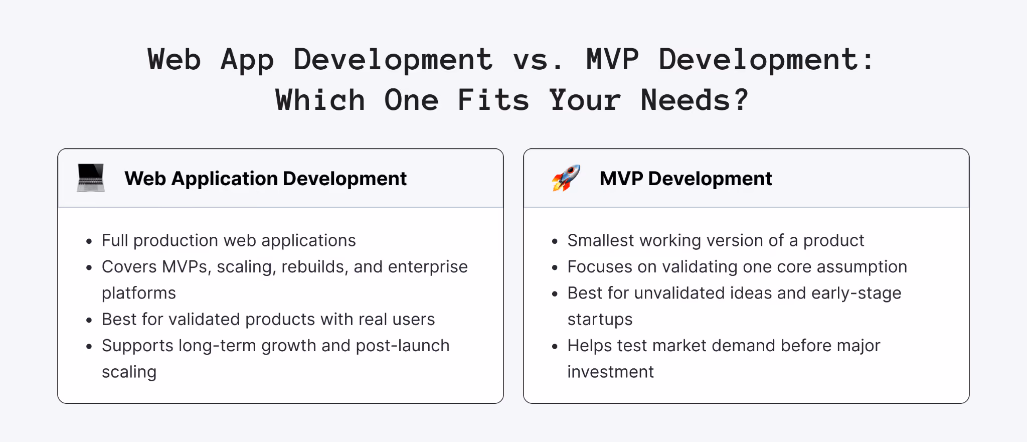 Web Application Development vs. MVP Development: Which Do You Need?
