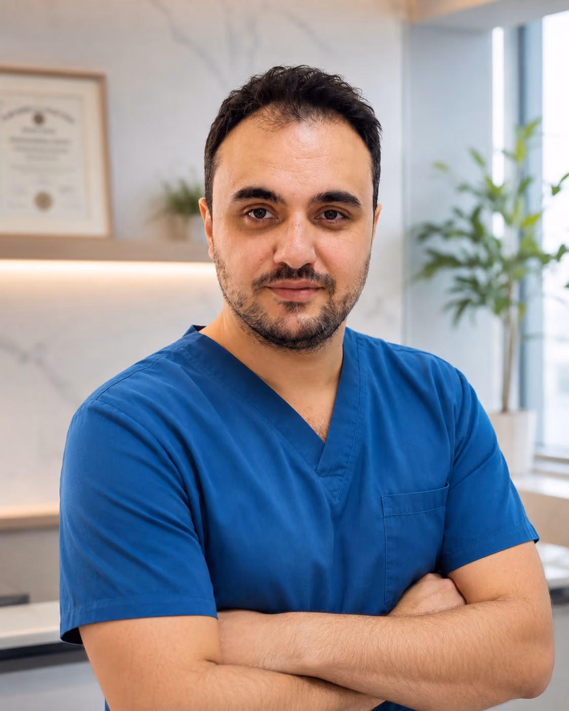Dr. Telman Arakelyan consulting with a patient