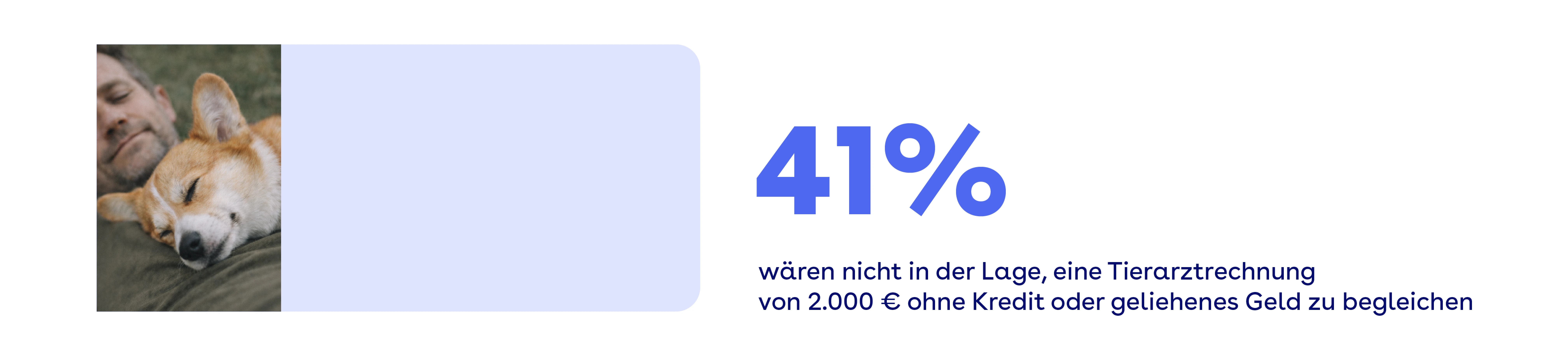 41% wären nicht in der Lage, eine Tierarztrechnung von 2.000€ ohne Kredit oder geliehenes Geld zu begleichen