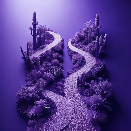 Ilustración de dos caminos divergentes con señales opuestas, simbolizando la elección entre un fideicomiso y una fundación de interés privado en Panamá.