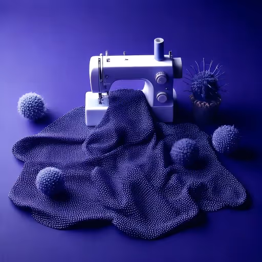 Primer plano de una máquina de coser en una fábrica textil, representando la industria de confección en Panamá.