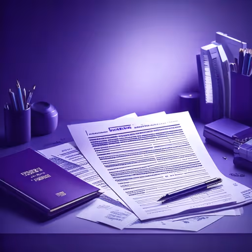 A desk with official residency application documents and a passport, representing the application process for the Friendly Nations Visa in Panama