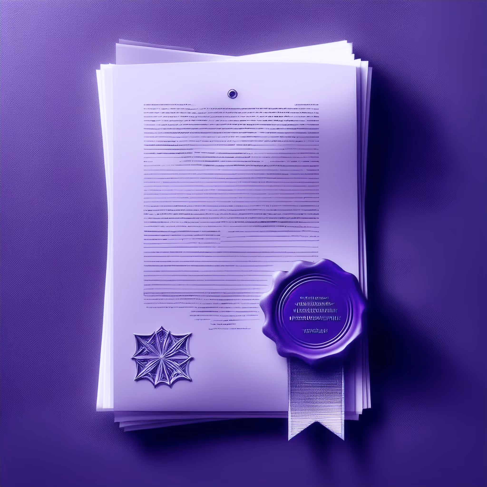 Minimal 3D render of a stamped document with a seal icon, representing the apostille process for Italian documents being used in Panama in 2025