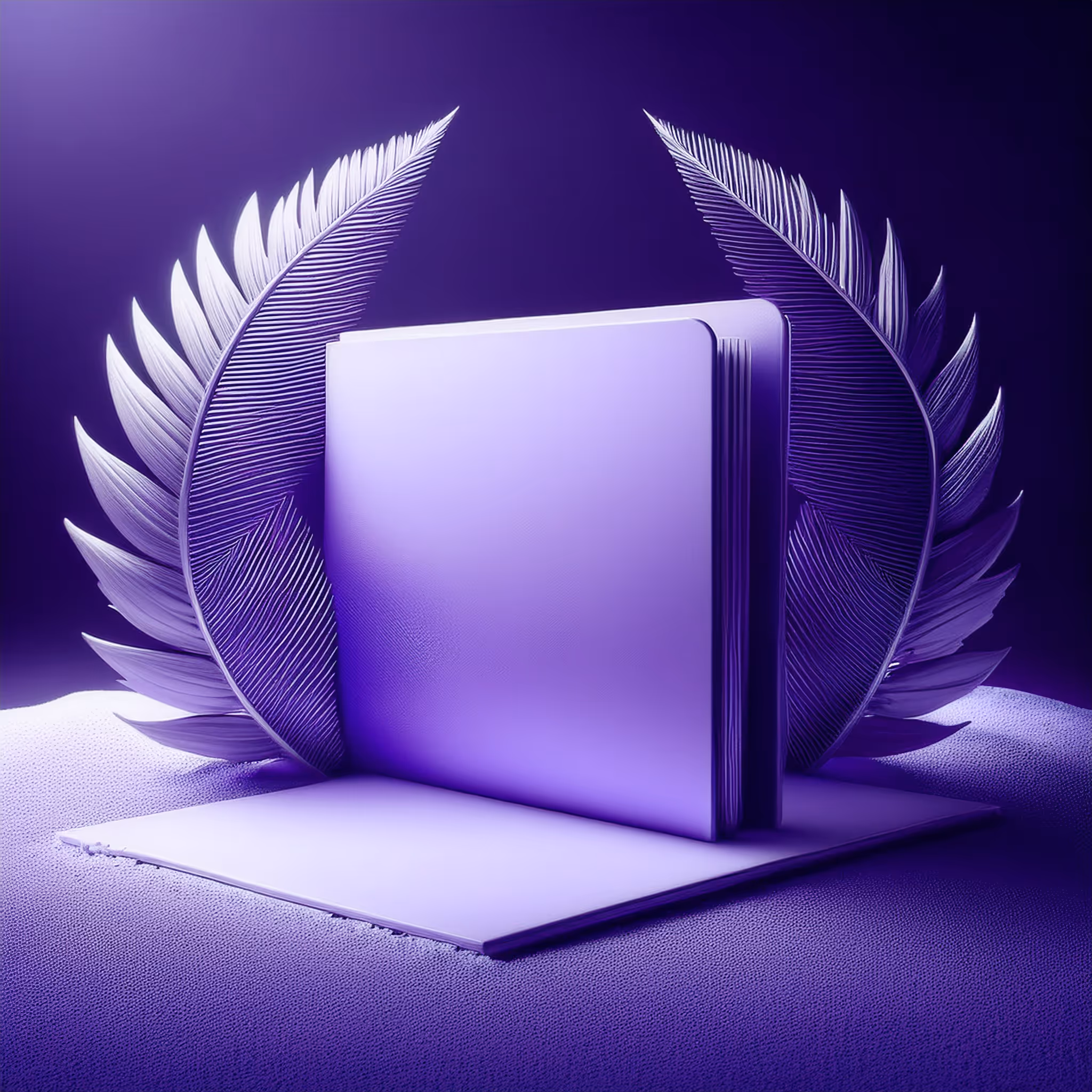 Minimal 3D render of two medical folders with a laurel wreath
