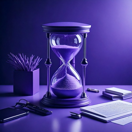 Hourglass and legal documents representing the waiting time for the Panama residency process.