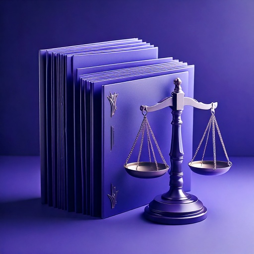 Legal folder and scale of justice representing the requirement of a lawyer for Panama's investment visa process.