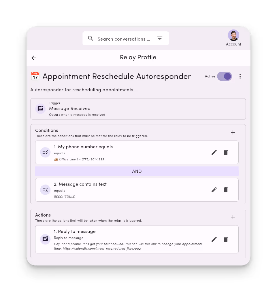 Appointment reschedule autoresponder