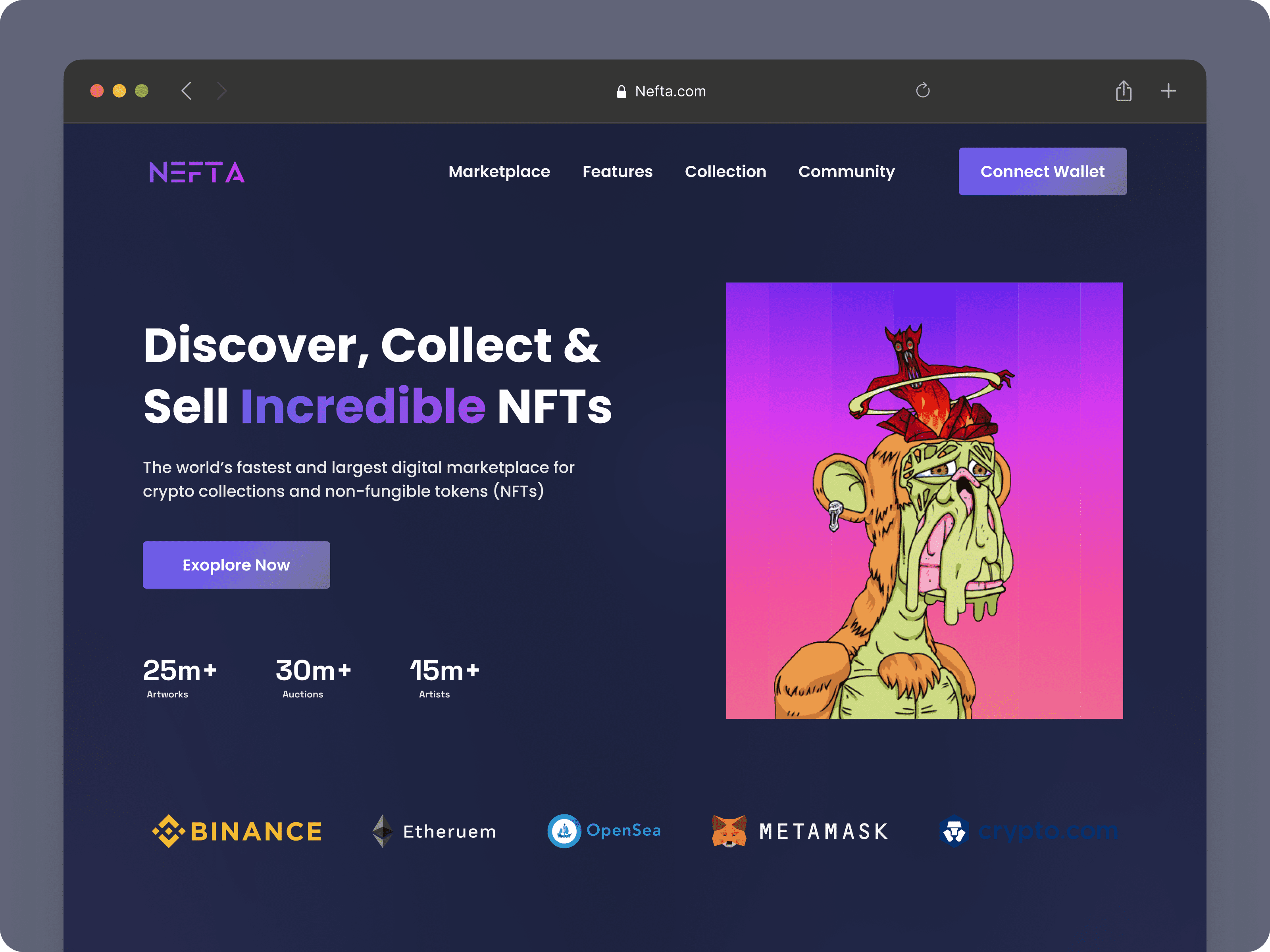 A mockup of a project
