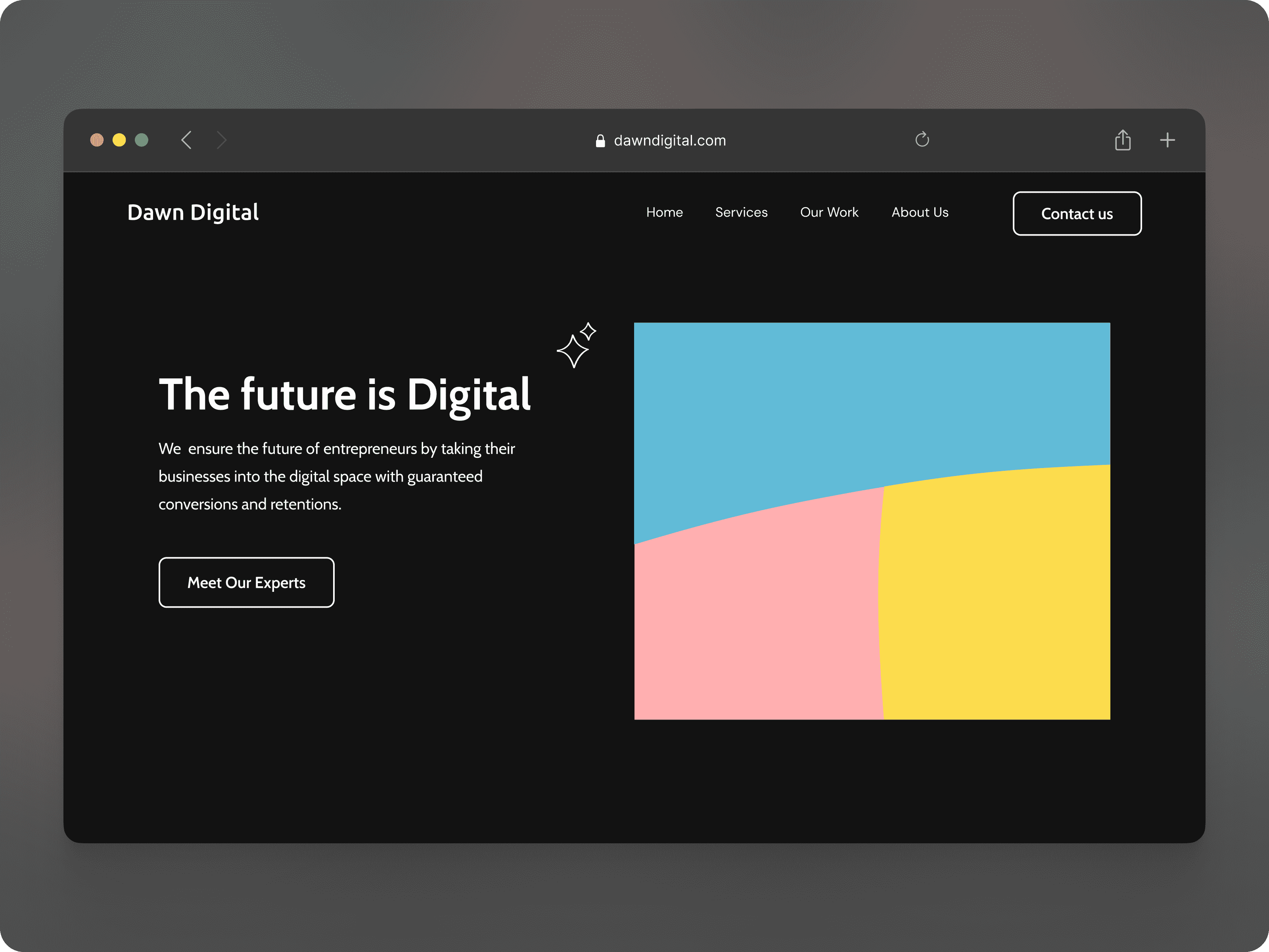 A mockup of a project