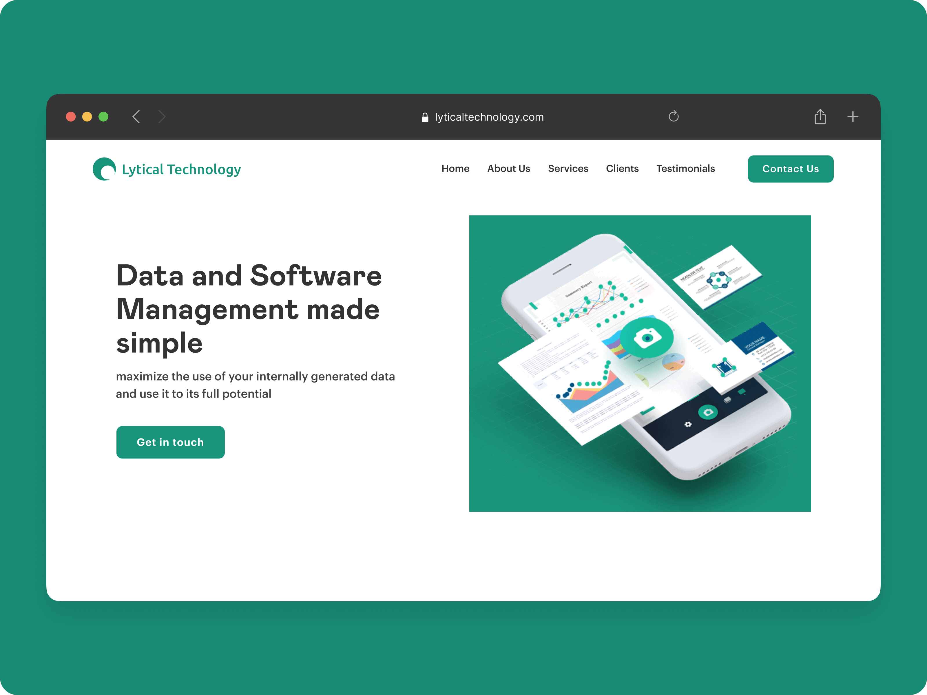 A mockup of a project