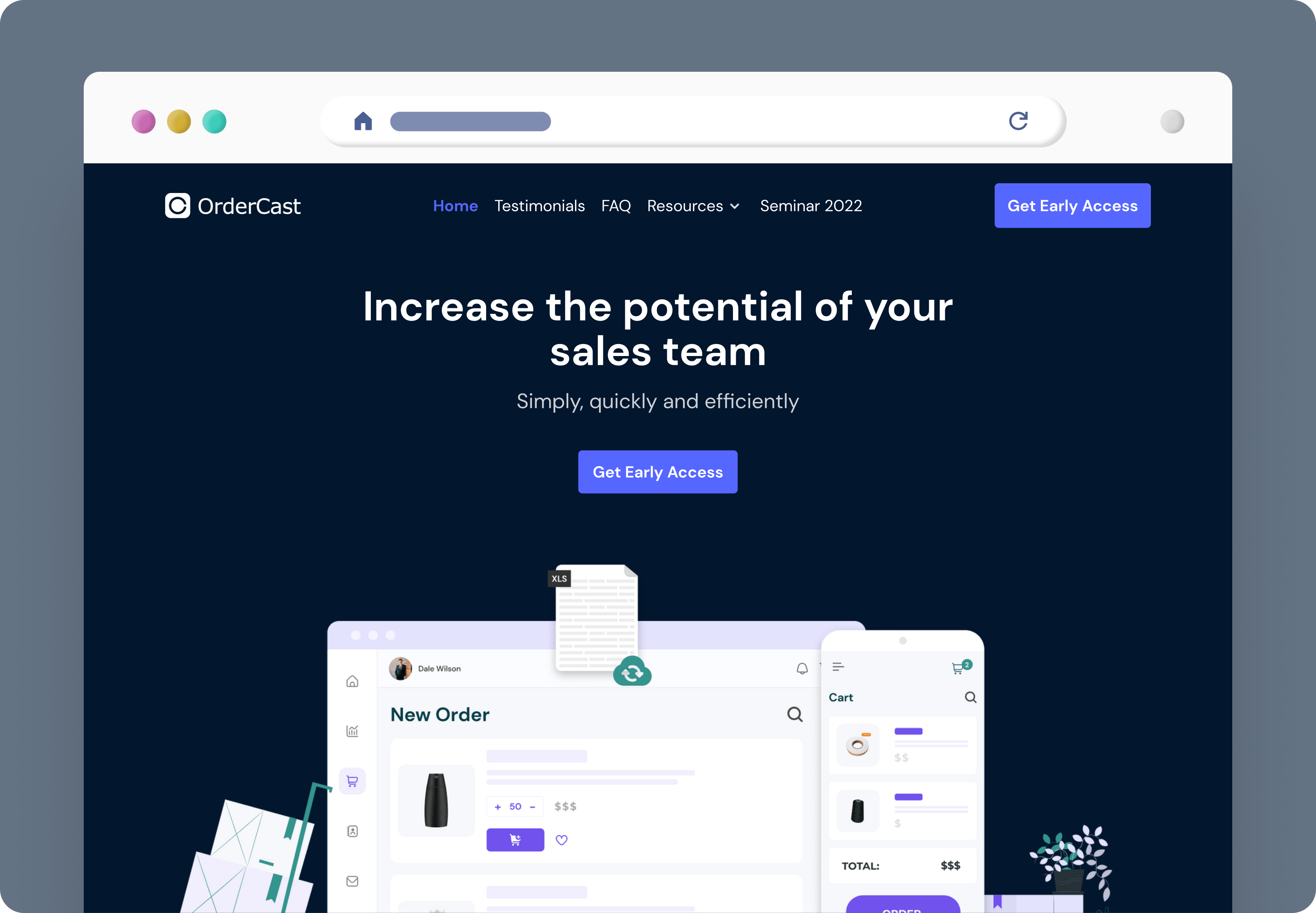 A mockup of a project