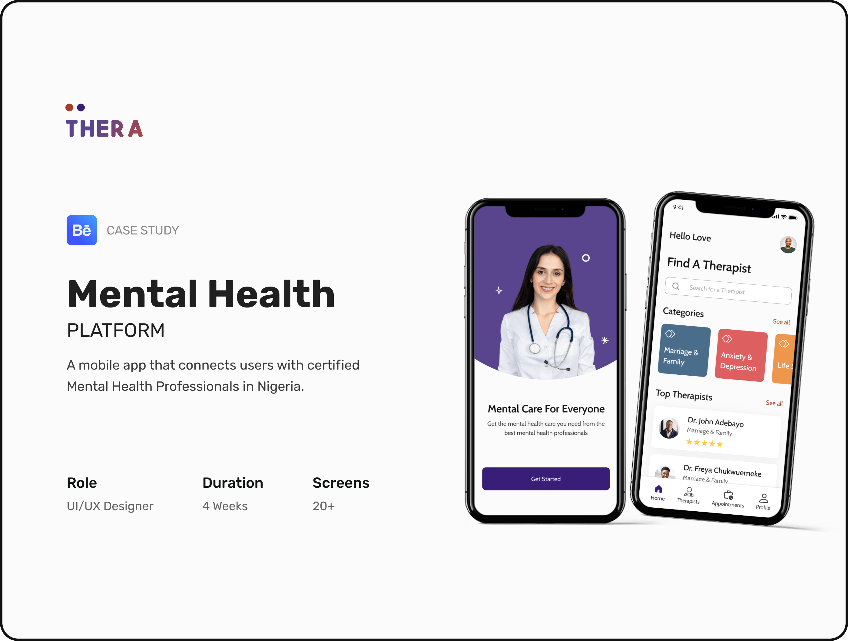 A mockup of a project