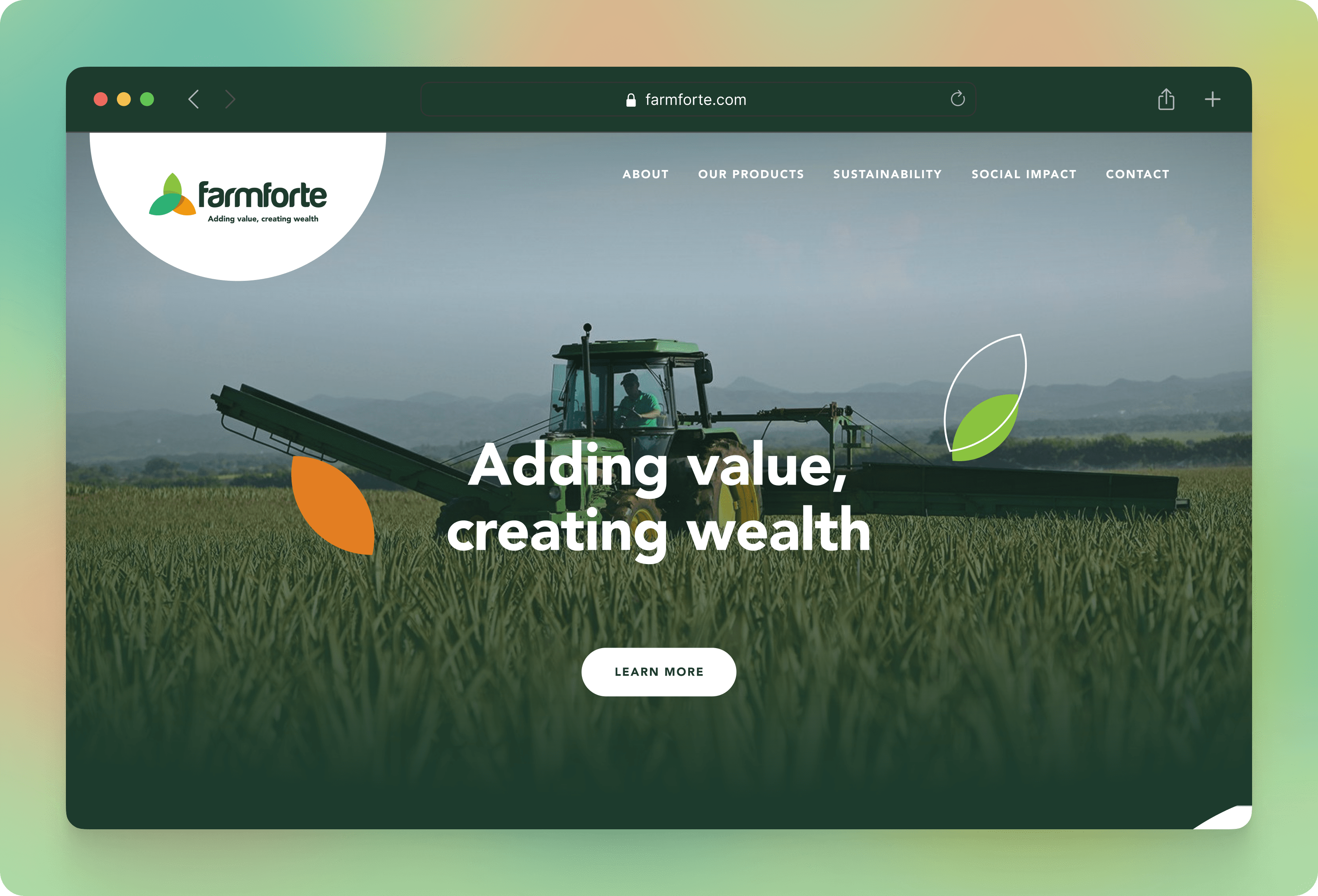 A mockup of a project