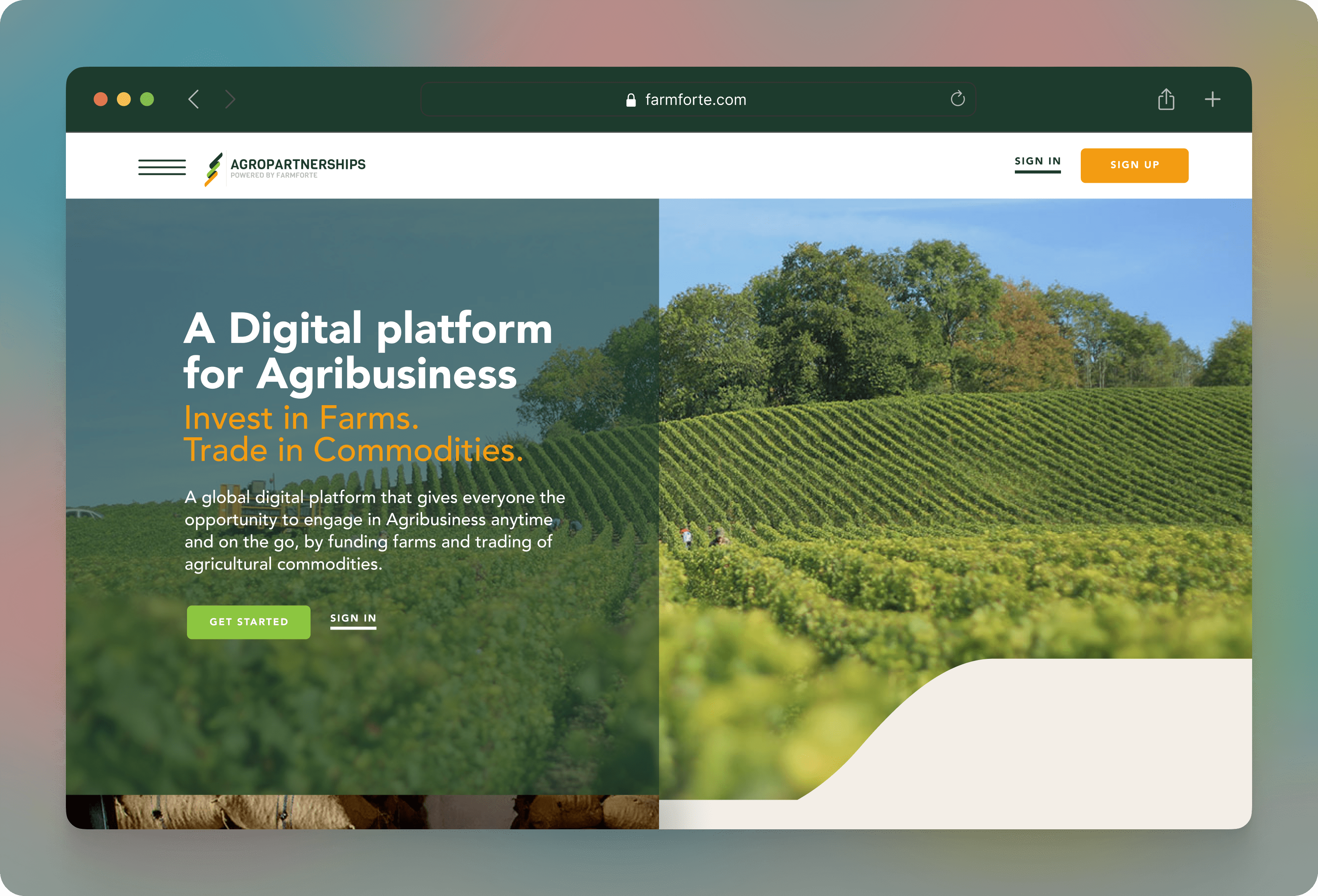 A mockup of a project