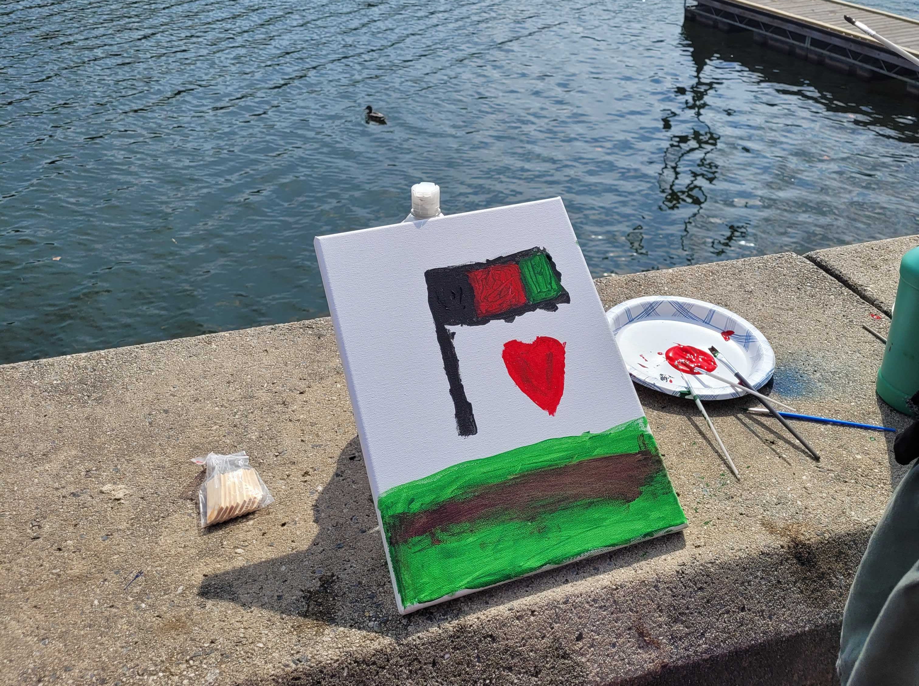 An Afghanistan flag painted by a Hello Neighbor client