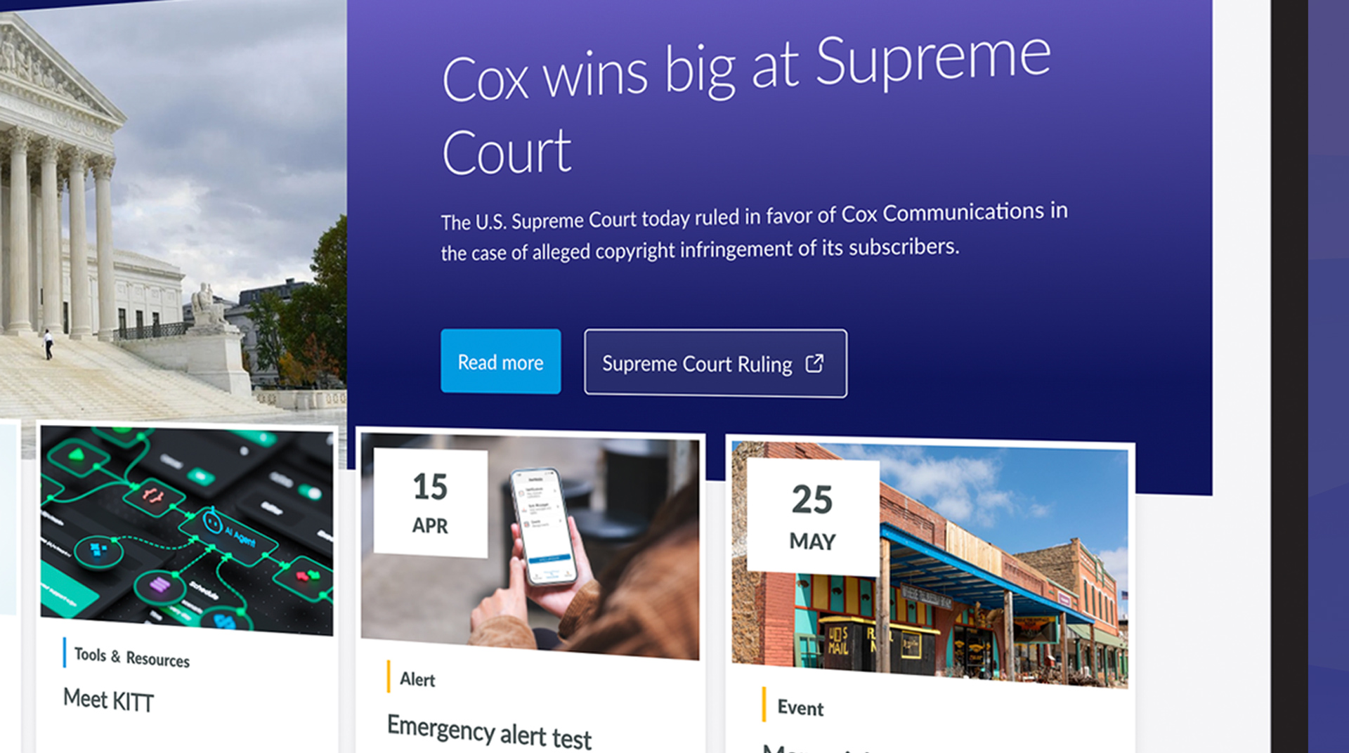 Phone and Laptop Displaying Cox Intranet Home Page