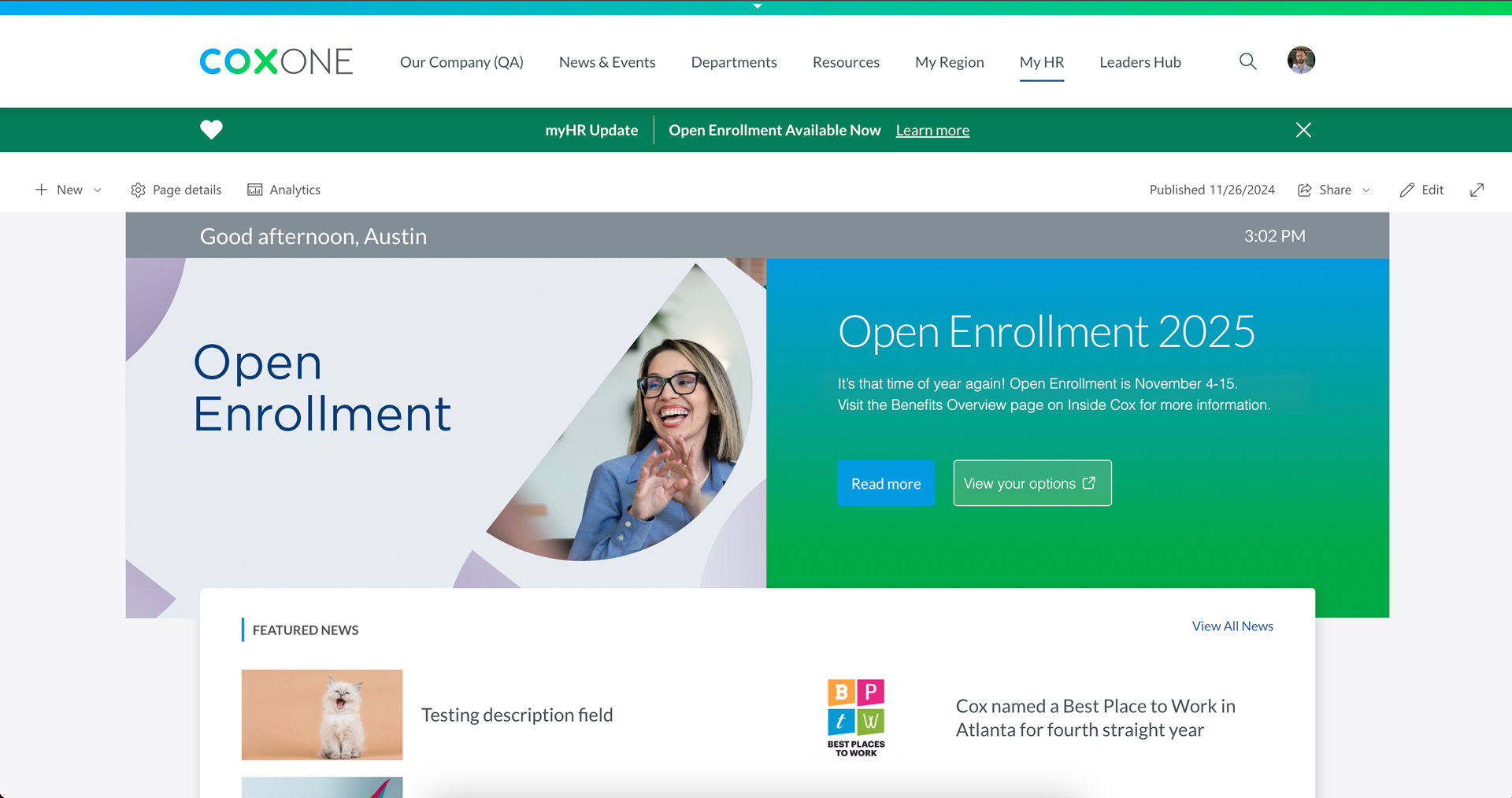 Third optional hero button example