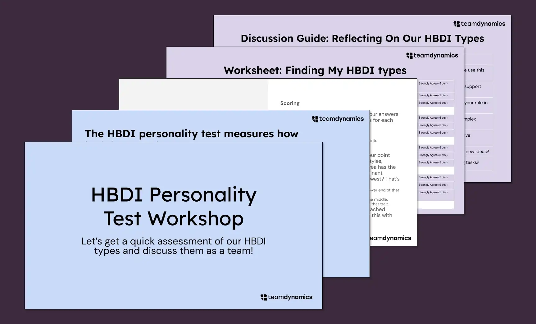 HBDI Personality Test Team Building Workshop Template