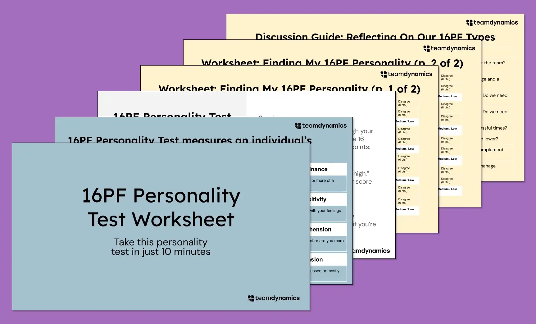 16PF Personality Test Worksheet