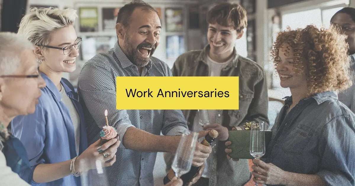 If you're hosting a happy employment anniversary party, or just need inspiration for how to congratulate a colleague on their work anniversary, you've come to the right place.
