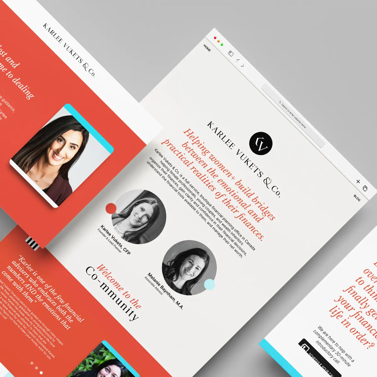 Designer on Board - Karlee Vukets and Co Webflow micro-website design