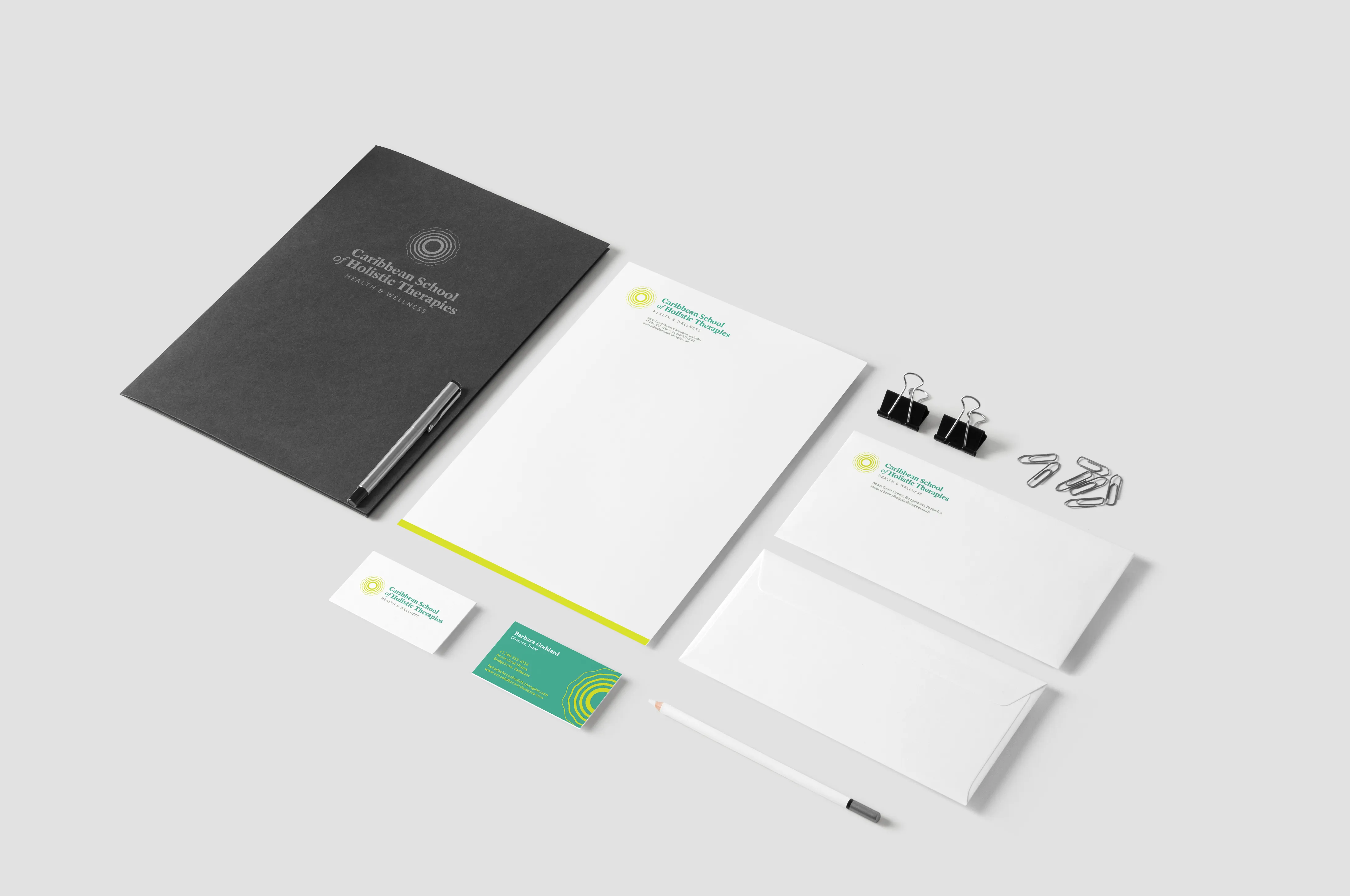 Caribbean School of Holistic Therapies brand design - Stationery